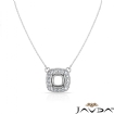 Halo Pave Set Cushion Cut Diamond Semi Mount Pendant 18k White Gold - javda.com 