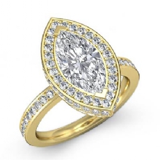Pave Setting Side Halo diamond Ring 18k Gold Yellow