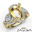 Pear Diamond 3 Stone Anniversary Ring 14k Yellow Gold Semi Mount 1.4Ct - javda.com 