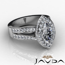 Split Shank Halo Pave diamond Ring 18k Gold White