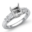 Princess Diamond 3 Stone Engagement Setting Ring Platinum 950 0.45Ct - javda.com 