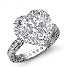 Eternity Filigree Halo diamond Ring 18k Gold White