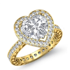 Eternity Filigree Halo diamond  14k Gold Yellow