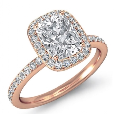 Eternity Basket Halo Pave Set diamond Ring 14k Rose Gold