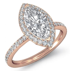 Basket Halo Pave Eternity diamond Ring 18k Rose Gold