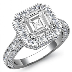 Circa Halo Side-Stone Pave diamond Ring Platinum 950