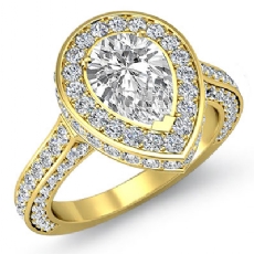 Circa Halo Side-Stone Pave diamond  14k Gold Yellow