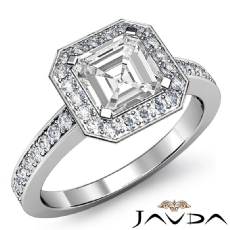 Vintage Filigree Halo Pave diamond Ring 18k Gold White