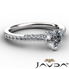 Hidden Halo Pave Bride Accent diamond Ring 18k Gold White