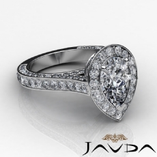 Petite Pave Set Circa Halo diamond Ring Platinum 950