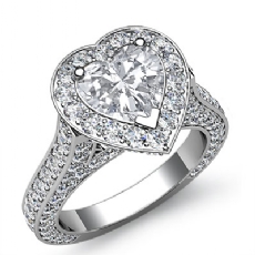 Circa Halo Pave Set Cathedral diamond Ring 14k Gold White