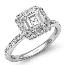 Petite Micropave Set Halo diamond Ring 18k Gold White