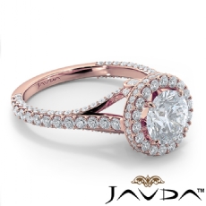Circa Halo Pave Bridge Accent diamond Ring 14k Rose Gold