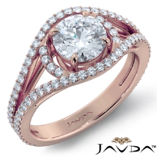 Pave Bypass Design diamond Ring 14k Rose Gold