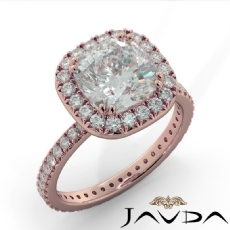 French V Pave Halo Eternity diamond  18k Rose Gold
