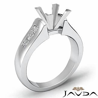 0.6Ct Princess Channel Setting Diamond Engagement Ring Semi Mount Platinum 950