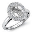 0.36Ct Halo Setting Diamond Engagement Ring 18k White Gold Oval Shape Semi Mount - javda.com 