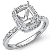 1Ct Cushion Cut Diamond Engagement Halo Setting Ring Semi Mount Platinum 950