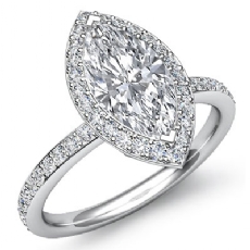 Basket Halo Pave Eternity diamond Ring 18k Gold White
