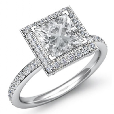 Halo Micro Pave Set Eternity diamond Ring 14k Gold White