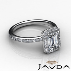 Micro Pave Set Halo Eternity diamond Ring 14k Gold White