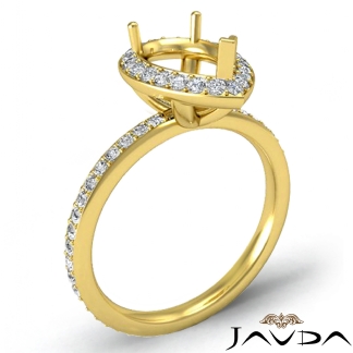 1Ct Diamond Vintage Engagement Ring Pear Semi Mount Halo Setting 18k Gold Yellow