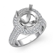 Diamond Engagement Ring Halo 18k White Gold Round Semi Mount 1.5Ct - javda.com 