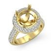 Diamond Engagement Ring Halo 18k Yellow Gold Round Semi Mount 1.8Ct - javda.com 