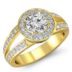 Halo Side Stone Filigree diamond  14k Gold Yellow