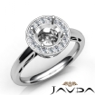 Round Shape Diamond Engagement Ring Halo Setting Platinum 950 SemiMount 0.36Ct - javda.com 