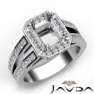 1.53Ct Diamond Engagement Ring Emerald Semi Mount Halo Setting 14k White Gold - javda.com 