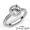 0Ct Halo Pave Setting Diamond Engagement Round Semi Mount Ring 18k White Gold - javda.com 