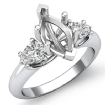Pear Marquise Diamond 3 Stone Engagement Ring Setting 14k White Gold 0.5Ct - javda.com 