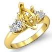 Pear Marquise Diamond 3 Stone Engagement Ring Setting 18k Yellow Gold 0.5Ct - javda.com 
