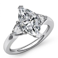 Triangle Three Stone diamond Ring Platinum 950