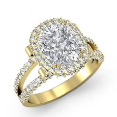 Split-Shank Pave Circa Halo diamond  18k Gold Yellow