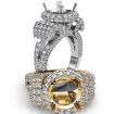 Round Diamond Engagement Ring Antique & Vintage Halo Pave Semi Mount 18k White Gold 3.5Ct - javda.com 