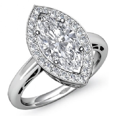 Halo Sidestone Filigree diamond Hot Deals 14k Gold White