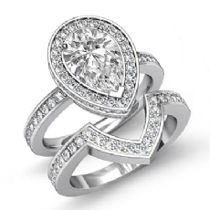 Circa Halo Bridal Set diamond Ring 14k Gold White