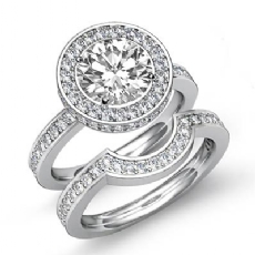 Classic Circa Halo Bridal Set diamond Ring 18k Gold White