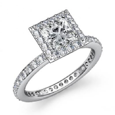 Halo Pave Setting Eternity diamond Ring 18k Gold White