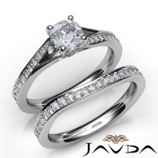 4 Prong Split Shank Bridal Set diamond Ring 18k Gold White