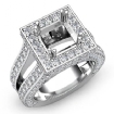 2.5Ct Diamond Engagement Ring Princess Semi Mount Halo Setting 18k White Gold - javda.com 