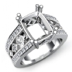 1.25Ct Princess Round Diamond Engagement Ring Radiant Semi Mount Platinum 950 - javda.com 
