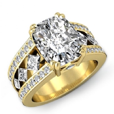Bezel Set Double Prong diamond Ring 18k Gold Yellow