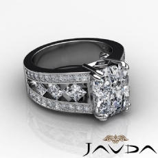 Bezel Set Double Prong diamond Ring Platinum 950