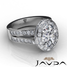 Luxury Women Halo Wedding diamond  Platinum 950