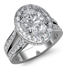 Circa Halo Split-Shank Pave diamond Ring 14k Gold White
