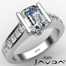 Channel Setting Accent Bezel diamond Ring 18k Gold White