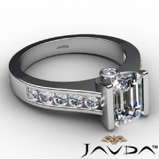 Channel Setting Accent Bezel diamond Ring 18k Gold White